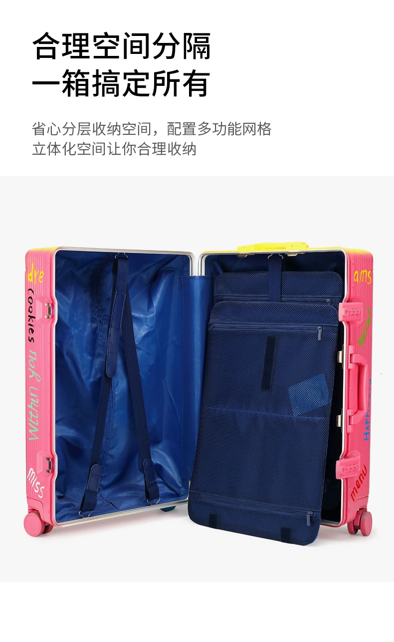 Супер модный чемодан-вертушка, алюминиевая рама, Жесткая Сторона, чемодан для путешествий на колесах, дорожные сумки, сумка для багажа на колесиках 2"~ 28"