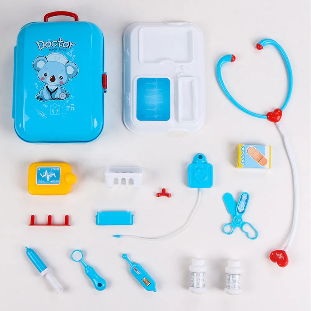 17 шт. Набор детских ролевых игр доктор игрушка портативный рюкзак Медицинский Набор ролевые игры Классические игрушки для детей