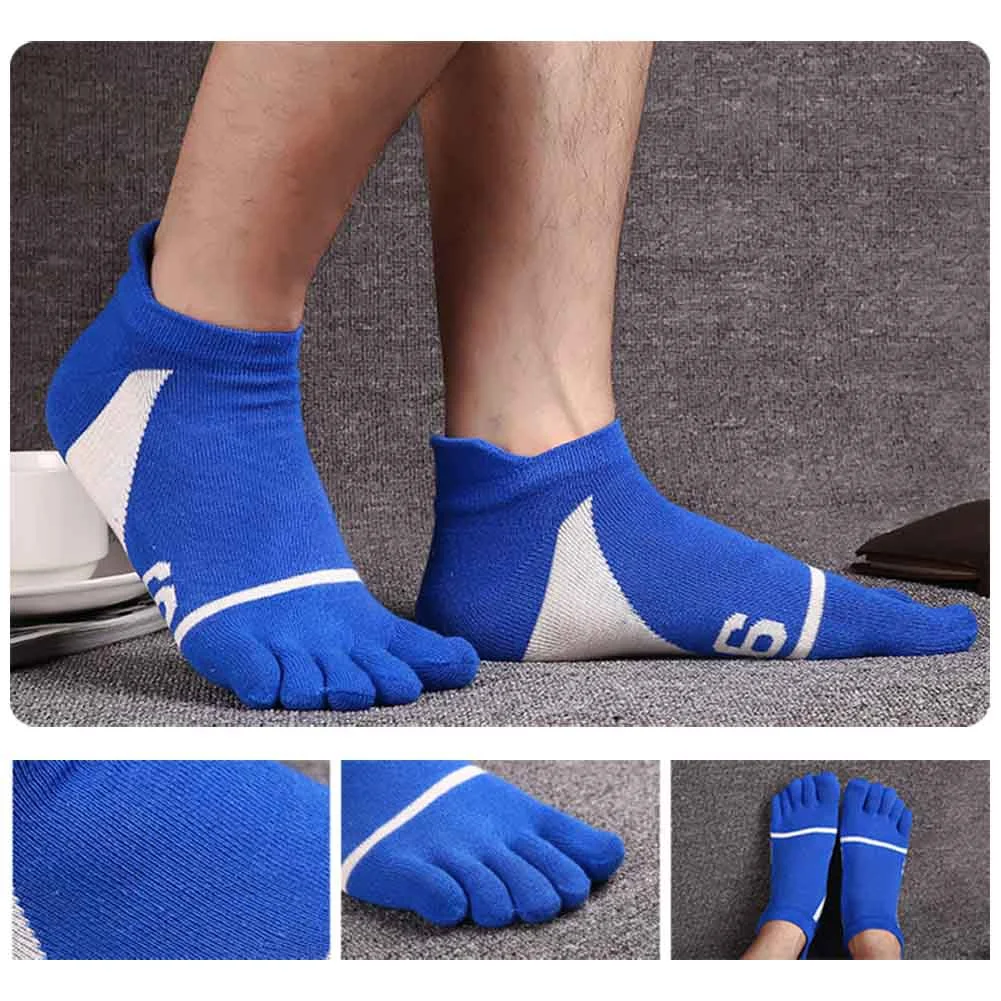 5 Pairs Men's Cotton Five-finger Sports Socks Women Sweat-absorbent Breathable Split Toe Socks Running Hiking Outdoor