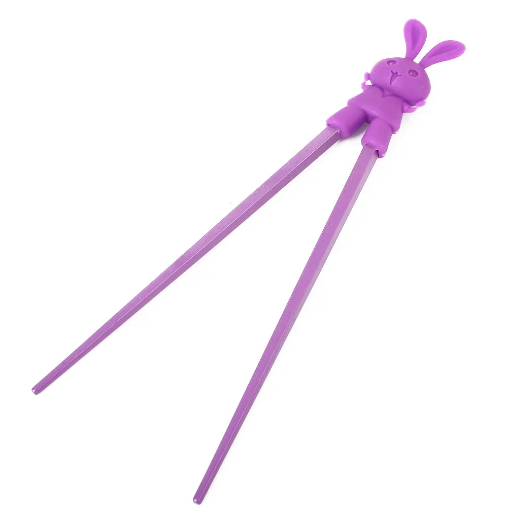 Purple Набор палочек для еды, японские палочки для еды, креативные Мультяшные палочки с кроликом, еда для детей, 1 пара, инструмент для детей - Цвет: Purple