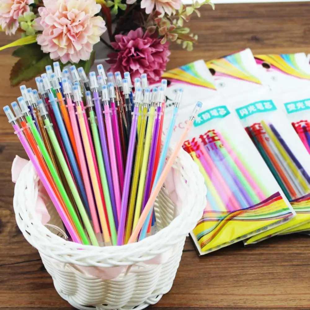 24/48 шт./партия набор флуоресцентных гелевых ручек|refillable brush pen|refill gel penrefill pen |