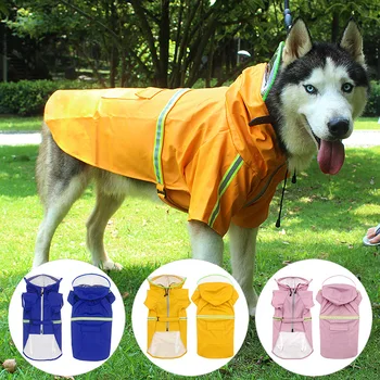 

Pet Cat Dog Raincoat Hooded Reflective Punny Cats Dog Rain Coat Waterproof Jacket For Dogs Soft Breathable Mesh Dog Clothes Pets