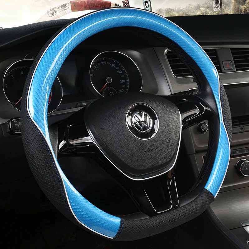 Carbon Fibre+Leather Car Steering Wheel Cover For VW GOLF 7 2015 POLO JATTA Passat Tiguan For Nissan Qashqai J11 X-trail T32 Carbon Fibre+Leather Car Steering Wheel Cover For VW GOLF 7 2015 POLO JATTA Passat Tiguan For Nissan Qashqai J11 X-trail T32