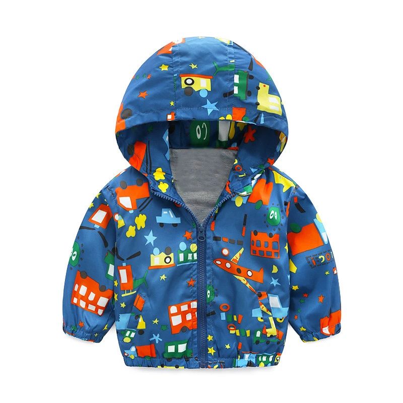Abrigos impermeables niños, chaqueta con diseño de dibujos animados, rompevientos, con capucha, a moda, para otoño|Chaquetas y abrigos| - AliExpress