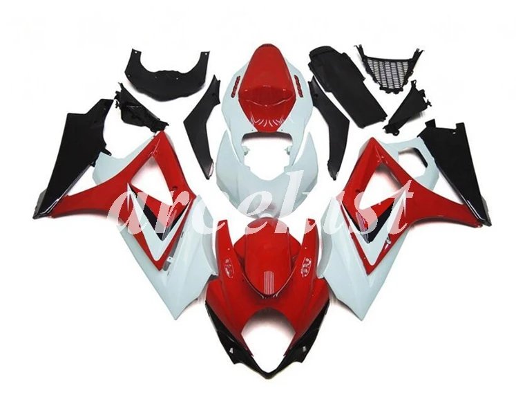 ABS мотоцикл Полный обтекатели комплект подходит для SUZUKI GSX-R1000 GSXR1000 2007 2008 07 08 K7 набор кузова красный белый
