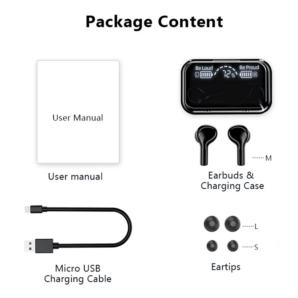 M278 TWS Bluetooth 5 0 Wireless in Ear Headset with Microphone LED Power Display Mobile phone accessories 2020