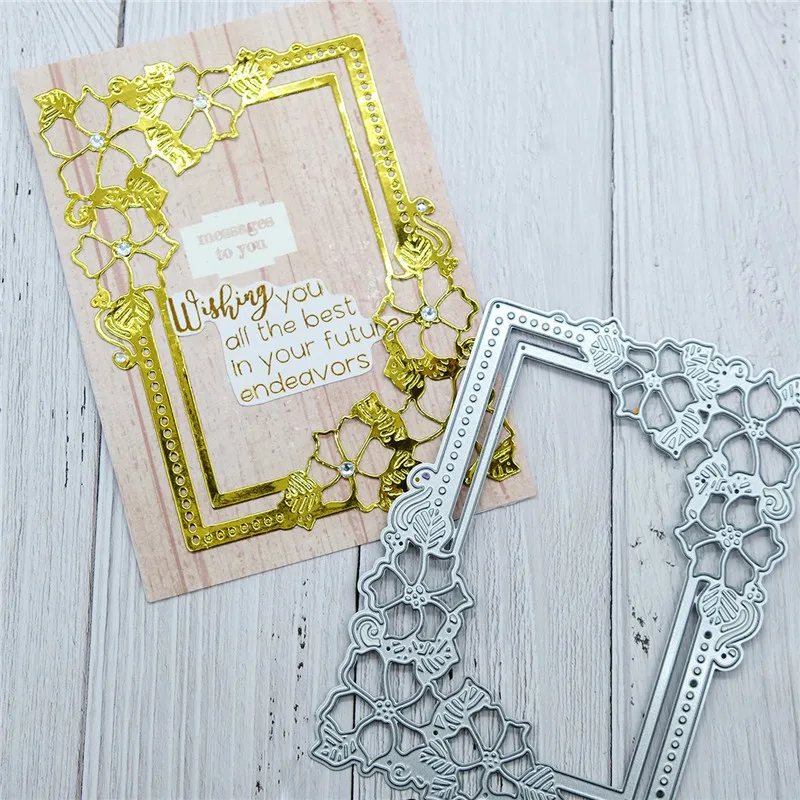 

Naifumodo Lace Corner Frame Dies Flower Metal Cutting Dies for Card Making Scrapbooking Embossing Die Cut Stencil Craft New 2019