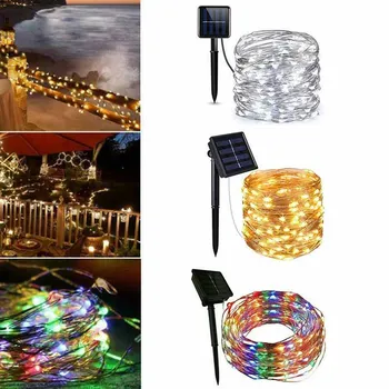 

Solar Powered String Lights Waterproof Fairy String Copper Wire Lights for Patio, Garden,Yard Party,Wedding,Christmas Decor