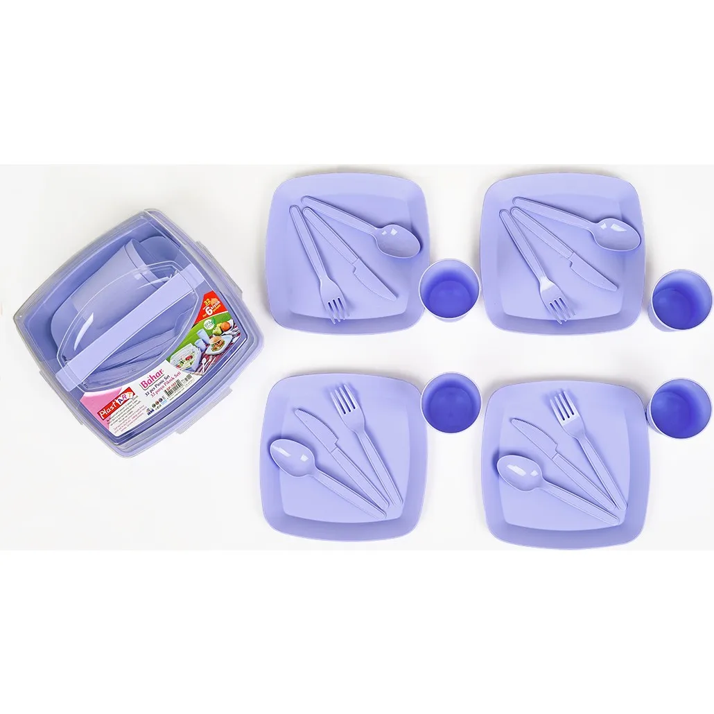 Practical 6 Person Picnic Set 32 Pieces With Carrying Bag Can Be For