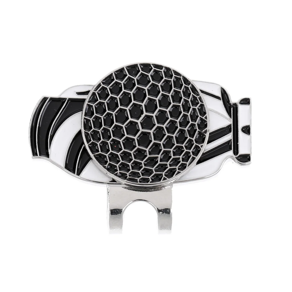 Magnetic Visor Hat Clip and Golf Ball Marker Alloy Golf Bag Pattern, Set of  3
