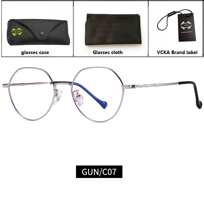 VCKA очки, оправа для мужчин и женщин, металлические анти-голубые лучи, компьютерные очки, очки, очки для чтения, устойчивые к радиации, оптические очки - Цвет оправы: 6