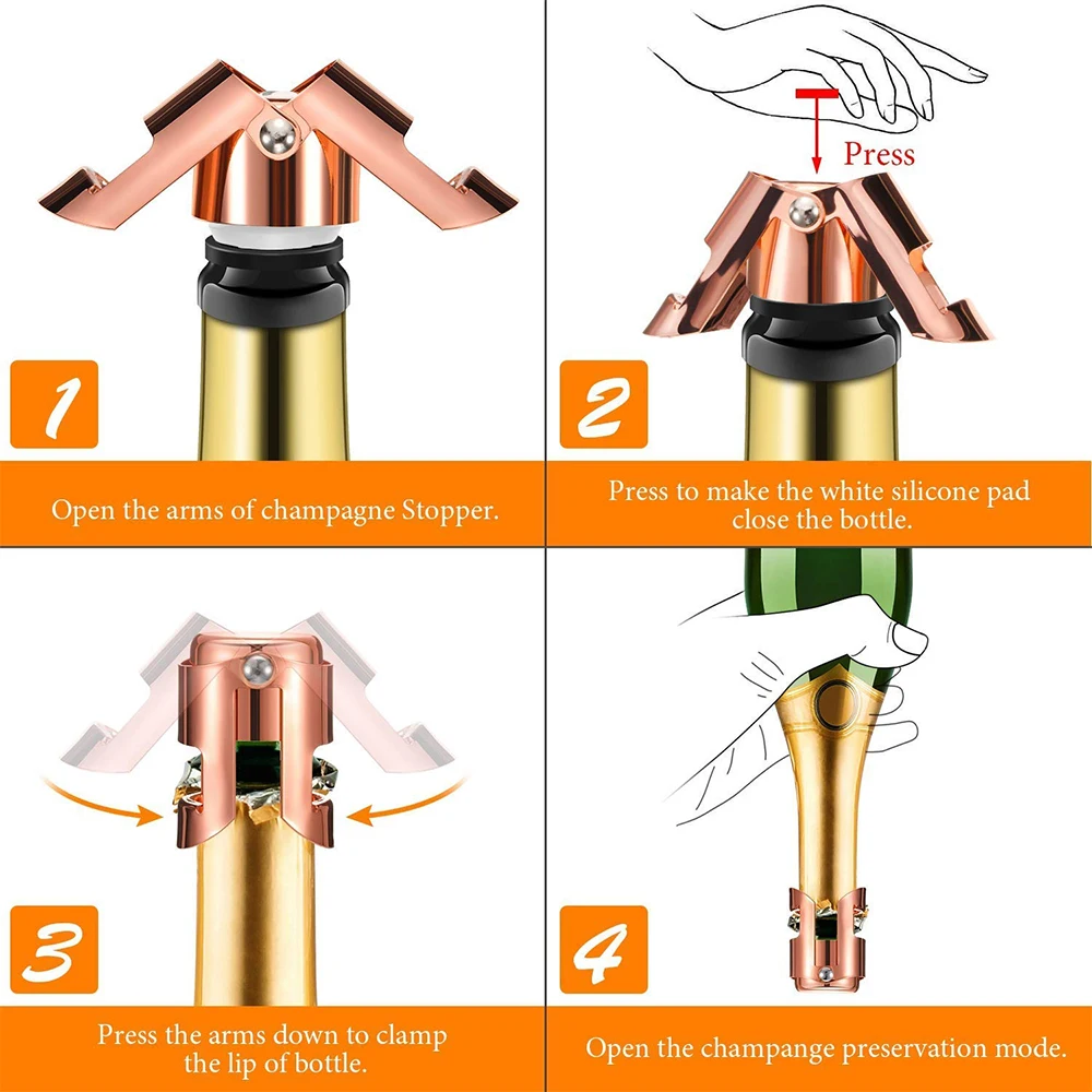 Нержавеющая сталь крышка бутылки шампанского портативный герметик Бар крышка бутылки вина Пробка сверкающая пробка шампанского вина серебро/золото