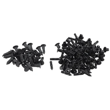 

30 Pcs Plastic Parts 8 mm Black Hole Bumper Rivet Clip Closure & 50 Pcs Plastic Rivet Bike Fairing Trim Panel Fastener Clips 6mm