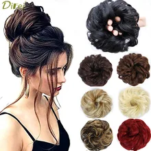 DIFEI термостойкие синтетические волосы, кудрявые шиньоны с резинкой, накладные волосы, шиньоны