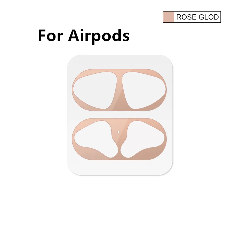 Металлическая пыль Защитная крышка кожухи головных телефонов для Apple Airpods Bluetooth наушники Funda для Airpods 2 Air Pods Earpods Пыленепроницаемый Чехол - Цвет: rose for airpods
