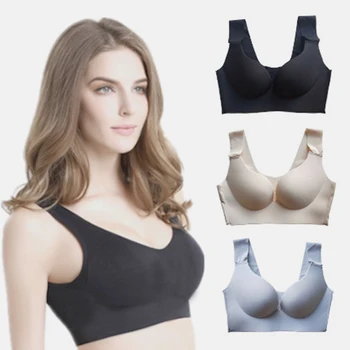 

One piece Sexy Push Up Lingerie Seamless Bras For Women Plus Size Wire free Large Big D E Cup Bra Wireless Bralette Underwear