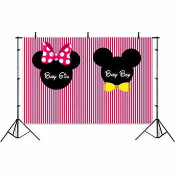 

Personalized Yellow Mickey Mouse Happy Birthday Baby Photo Backgrounds Printed Professional indoor Photographic Studio Backdrops