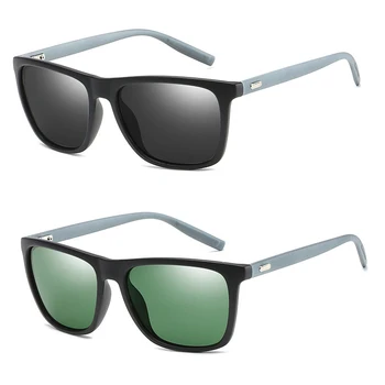 

2 pieces brand design Classic Polarized Sunglasses Men Driving TR90 Frame Sunglasses Goggles UV400 Gafas Oculos De Sol