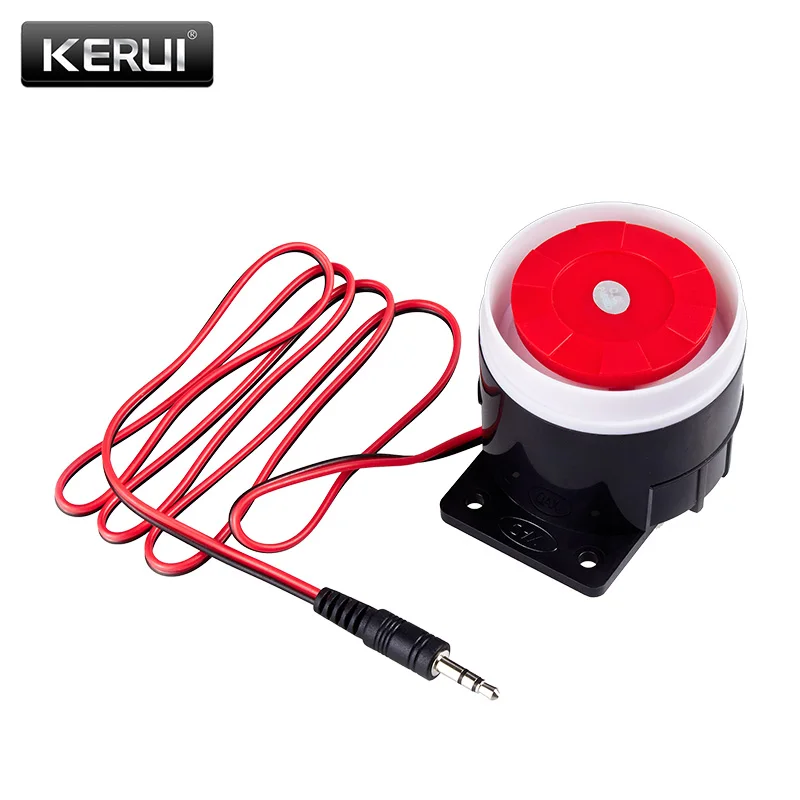 KERUI alto decibelio cable sirena de seguridad para el hogar Bugalr alarma sirena interior conexión trabajar con KERUI sistema de alarma WIFI/GSM