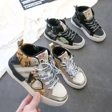 Осенние детские ботинки, супер теплые кожаные ботильоны, Брендовая обувь для мальчиков и девочек, водонепроницаемые кроссовки, модная обувь