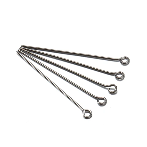 Flat Head Pins 18 20 25 30 35 40mm Eye Pins Rod Findings For Diy Jewelry Making Beading Connector Accessories Supplies