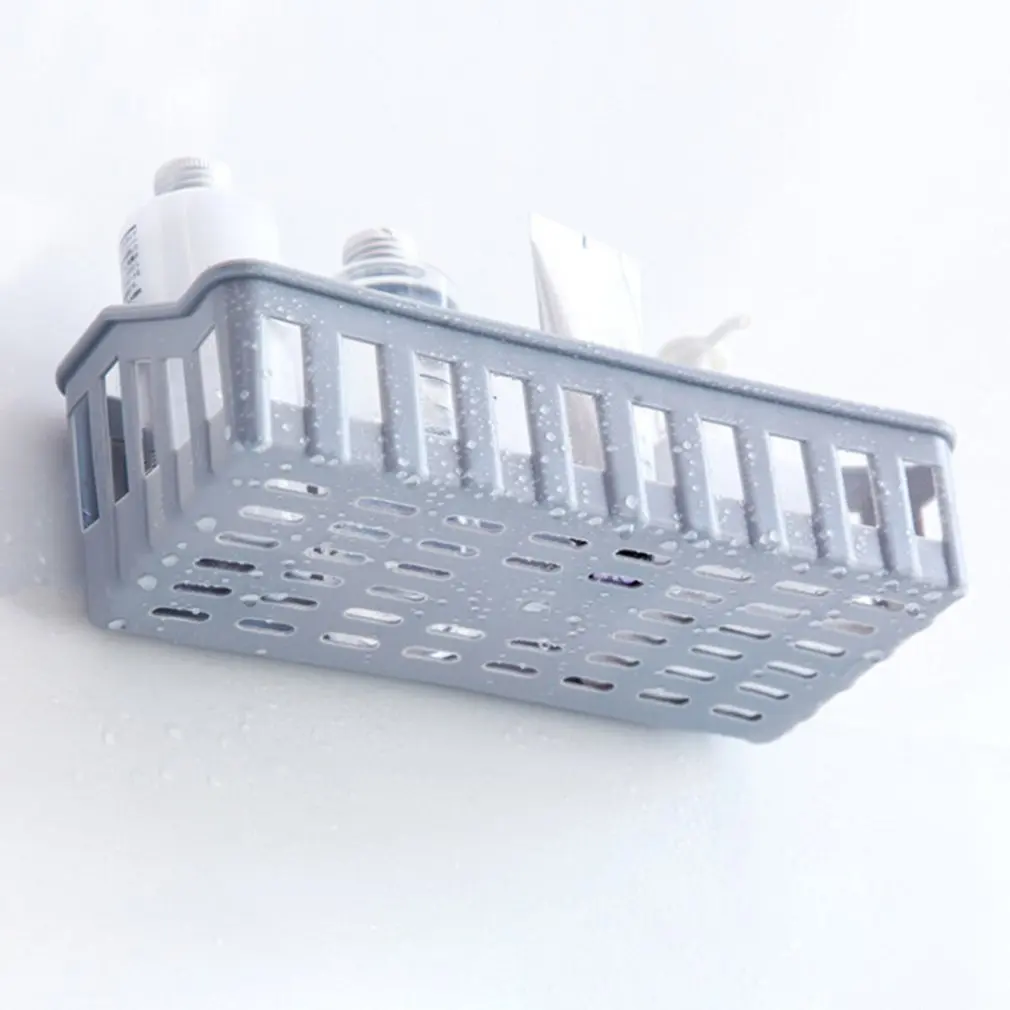 Kitchen Bathroom Storage Shelf Hanging Rack Corner Basket Holder Organizer Wall-mounted Storage Basket Household Organization