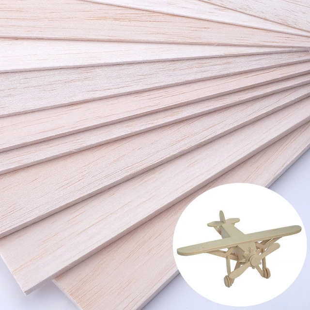 1mm~8mm Thick Wooden Plate Model Balsa Wood Sheets DIY House Aircraft  300x100mm