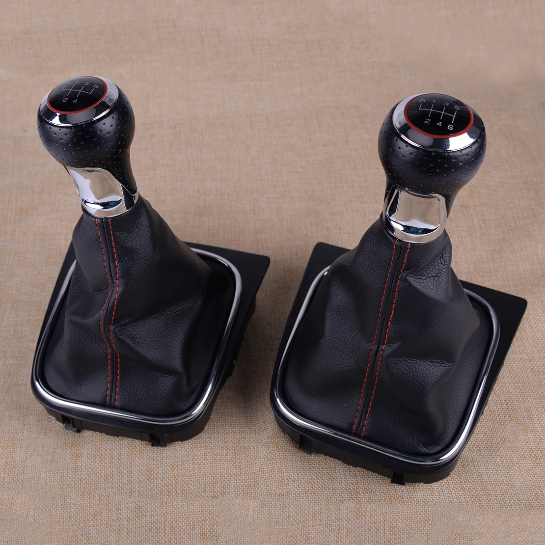 

DWCX 5 6 Speed Manual Gear Lever Stick Shift Knob With Gaiter Boot Cover Car 1K0 711 113 Fit For VW Golf 5 MK5 R32 GTI 2004-2008