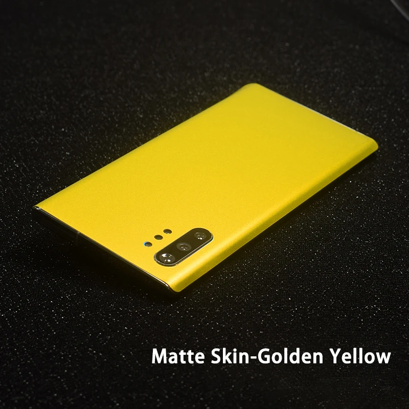 3D углеродное волокно/кожа/дерево скины Телефон задняя наклейка для SAMSUNG Galaxy Note 10 Plus Note 10 A60 A80 Прозрачный матовый стикер - Цвет: Matte Golden Yellow