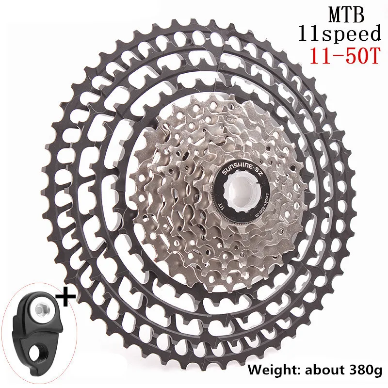 50T Silver and hook SUNSHINE SZ MTB велосипед большой Передаточное отношение 11 скорость 11-46 т/11-50 т горный велосипед Тип карты скорость маховик совместим с SHIMANO - Цвет: 50T Silver and hook