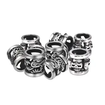 

5pcs Punk Metal Spacer Beads 316L Stainless Steel Skull Dragon 8mm Big Hole For Charm Bracelet Jewelry Making DIY Wholesale