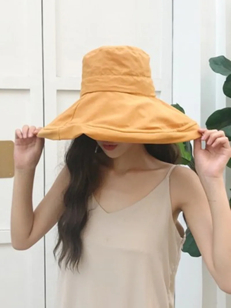 

Net Red Fisherman's Cap Female Summer Thin Japanese Face-shading Sun-shading Cap Big Rim Black Cap eaves Summer