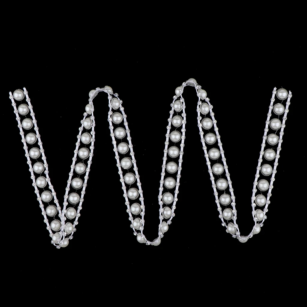 1 Yard Rhinestone Pearl Trim DIY Sewing Accessories For Clothing Handbags Hats Decorations