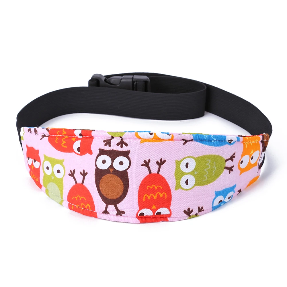 Adjustable Baby Sleep Head Holder Belt Car Seat Stroller Head Support Fixed Band Cartoon Travel Pillow Safety Fix Positioner baby seat support rope Bedding