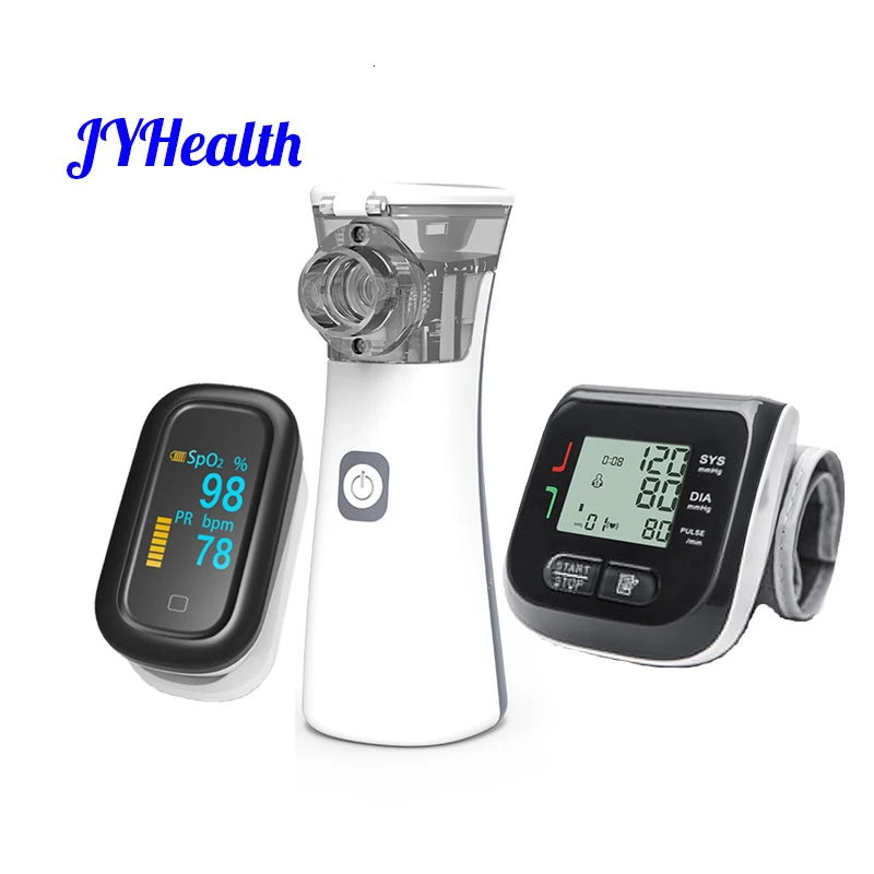 

JYhealth touch screen Fingertip Pulse Oximeter Handheld Asthma Inhaler Nebulizer LCD Wrist Blood Pressure Monitor Family travel
