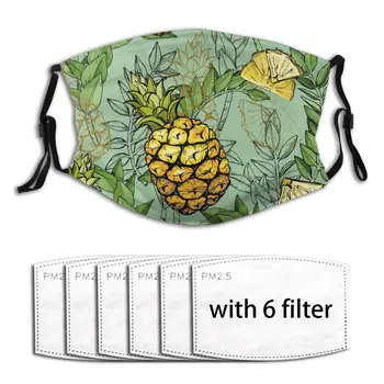 

Anti-Pollution 2020 Fashion Printing PM2.5 With Filter Pineapples And Leaves Mask Mouth-muffle Face Mask Sport Reusable