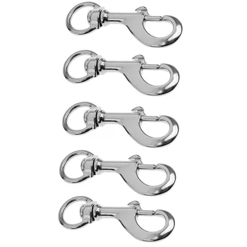 

MagiDeal 5x Stainless Steel Eye Swivel Bolt Snap Hook Dog Chain Clip 68mm