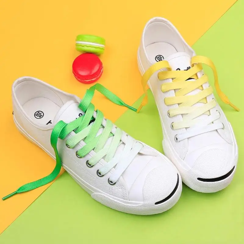 

110cm Gradient Personality Shoelaces Sneakers Small White Shoes Canvas Shoes Color Wild Models Candy Gradient Beautiful Shoelace
