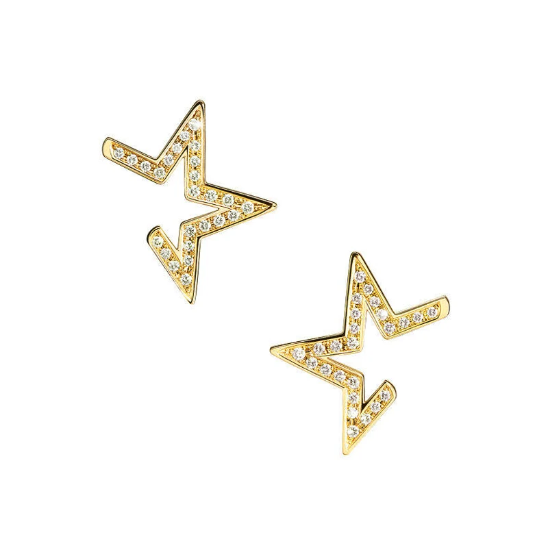 

Star Zircon Pentagon Open Earrings Simple Earrings
