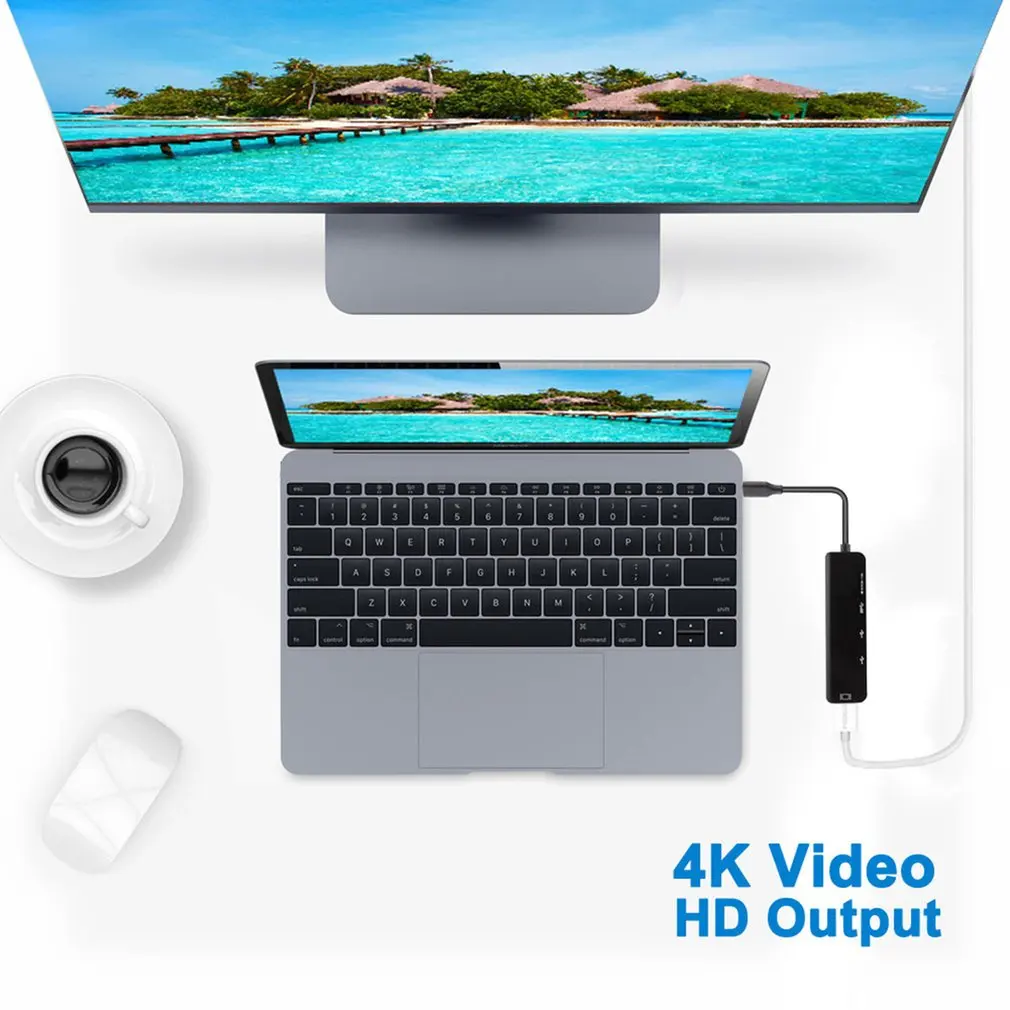 5 в 1 Тип C до 3,0 концентратор HDMI адаптер Thunderbolt для MacBook samsung Galaxy S9 huawei P20 mate 20 Pro Супер скорость USB 3,0