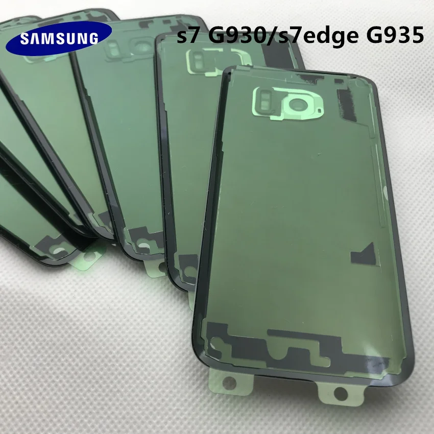 Стекло для батареи SAMSUNG Galaxy S7 G930 S7 edge G935 задняя крышка для батареи задняя крышка Корпус Замена чехол+ клейкая наклейка