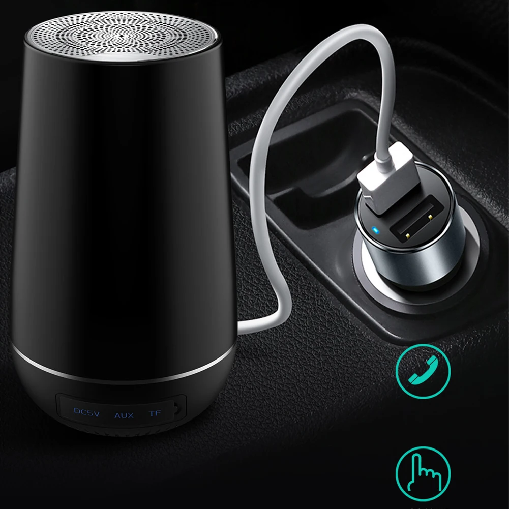 360 Degrees Stereo Universal Wireless Music Surround Bluetooth Speaker Easy Apply Portable Camping Card Insert Mini LED Light