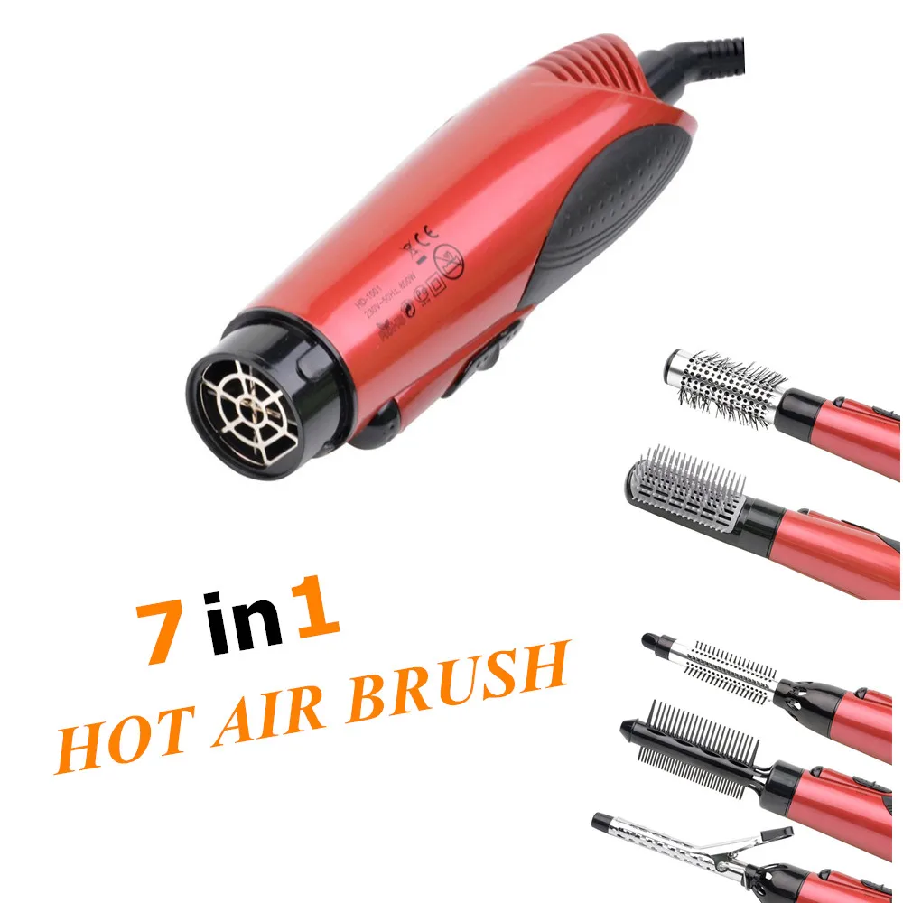 

7-in-1 Multi-functional Curly Hair Comb and Straight Hair Comb Electric Ceramic Hot & Cold Wind Hair Dryer Set Styling Tool