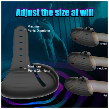 Adjustable Vibrator for Men Glans Stimulator Penis Massage Delay Ejaculation Penis Trainer Male Masturbator Erotic Sex Shop 18+ 5