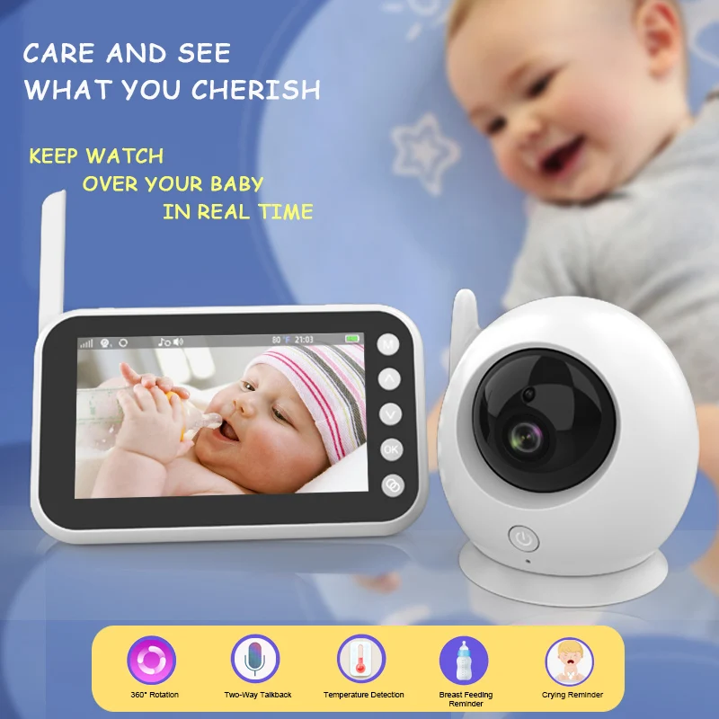 Baby Monitor with Camera Electronic Color Wireless Indoor Nanny Security Babyphone Cry Babies Feeding Monitor Baby Camera