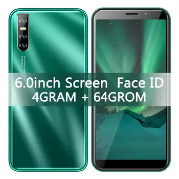 

S10 6.0inch Screen Face ID Cell Mobile Phones 4GRAM+64GROM Smartphones Quad Core 5MP + 13MP Unlocked celulares MTK Android Phone