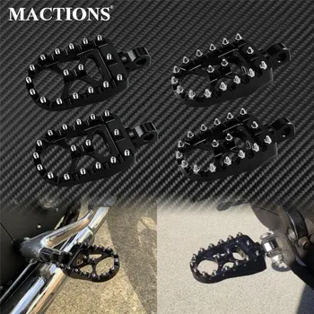 

Universal Motorcycle Wide Footpegs CNC Footrests Pedal Black For Harley Dyna Sportster Bobber Chopper Street Bob Wide Glide