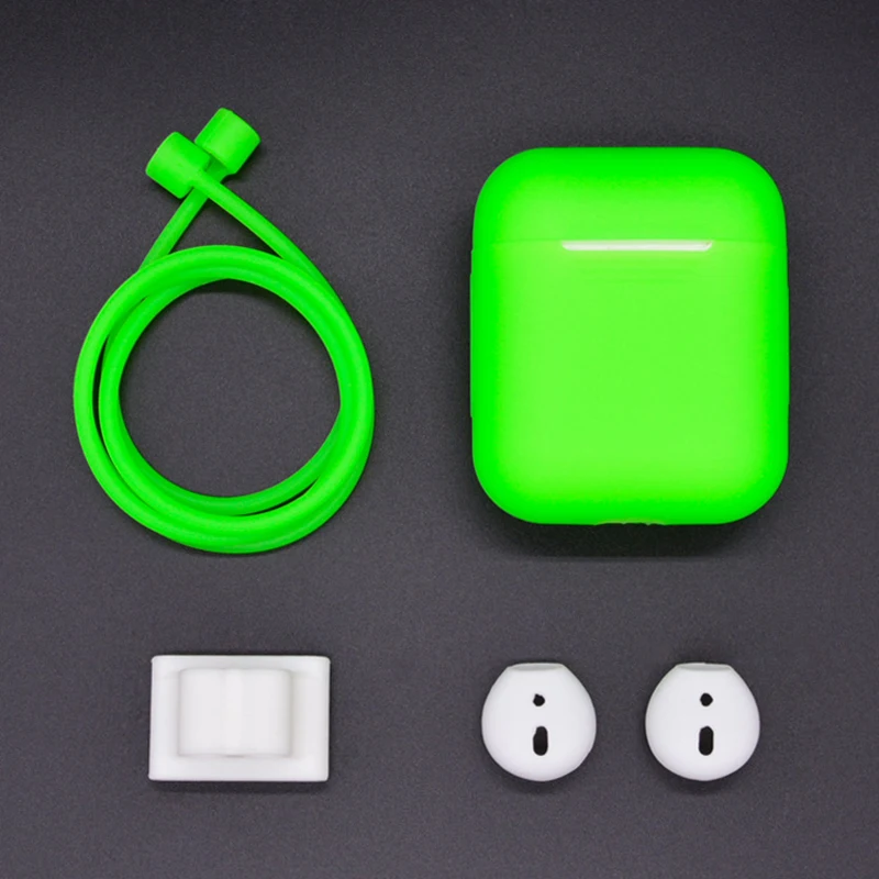 Набор из четырех предметов для airpods, силиконовый чехол, прозрачные аксессуары для Air pods, чехол для наушников, зарядная коробка, чехол для Apple Aidpods