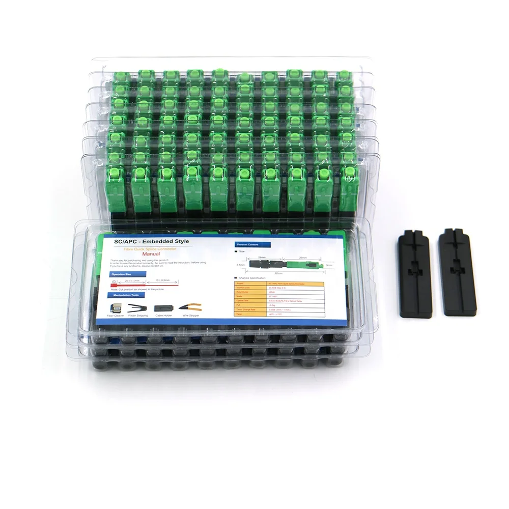 

100PCS/lot SC APC Optical fiber Connector FTTH Cold Splice SC/APC fast connector