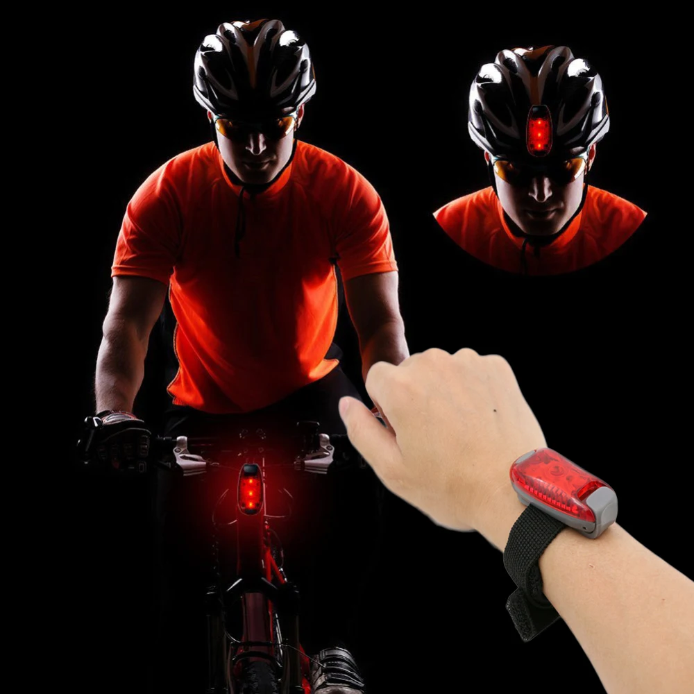 

Bike Bicycle Light Cycling Front Rear Tail Helmet Red Flash Light Waterproof Safety Warning Lamp Running Caution Light